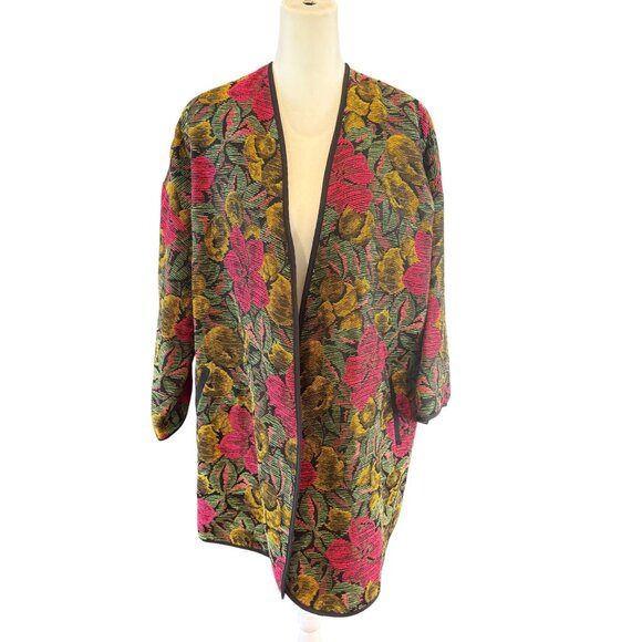 ZARA TRF Outerwear Floral Jacquard Coat – Multicolor – Size S/M – NWT - Picture 1 of 7